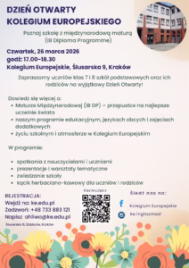 Dni Otwarte w międzynarodowej Szkole Kolegium Europejskie marzec 2026