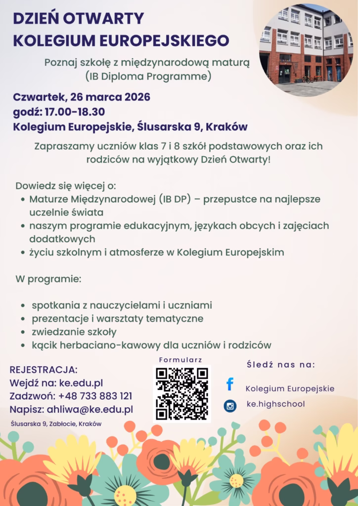 Dni Otwarte w międzynarodowej Szkole Kolegium Europejskie marzec 2026